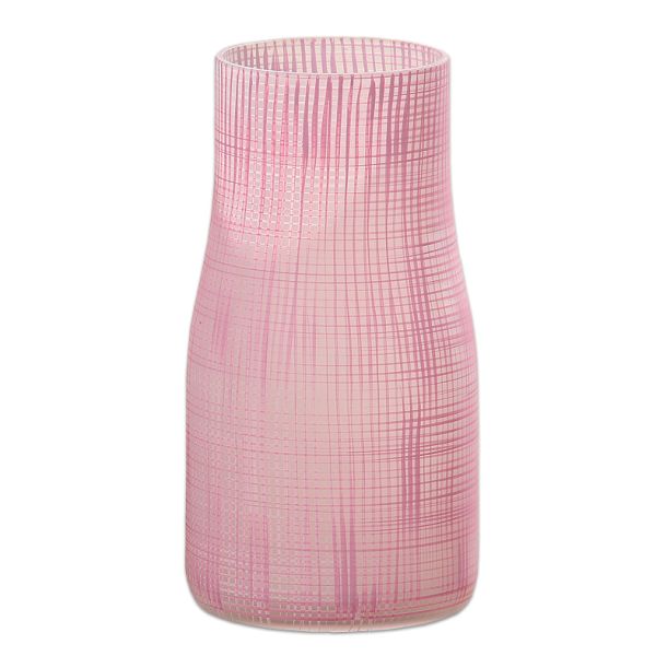 Vase Karo aus Glas - rosa