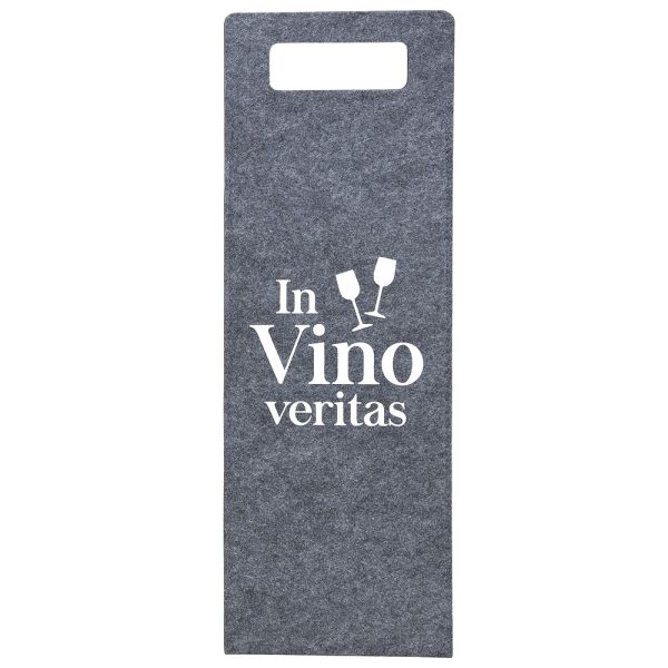 Geschenktüte Wein - Filz grau - In Vino veritas